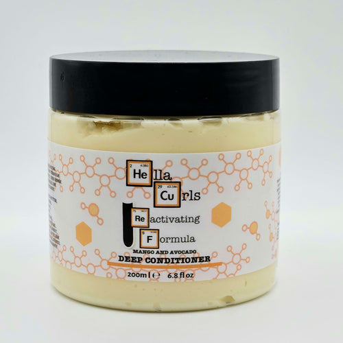 Jar of Hella Curls deep conditioner on a white background