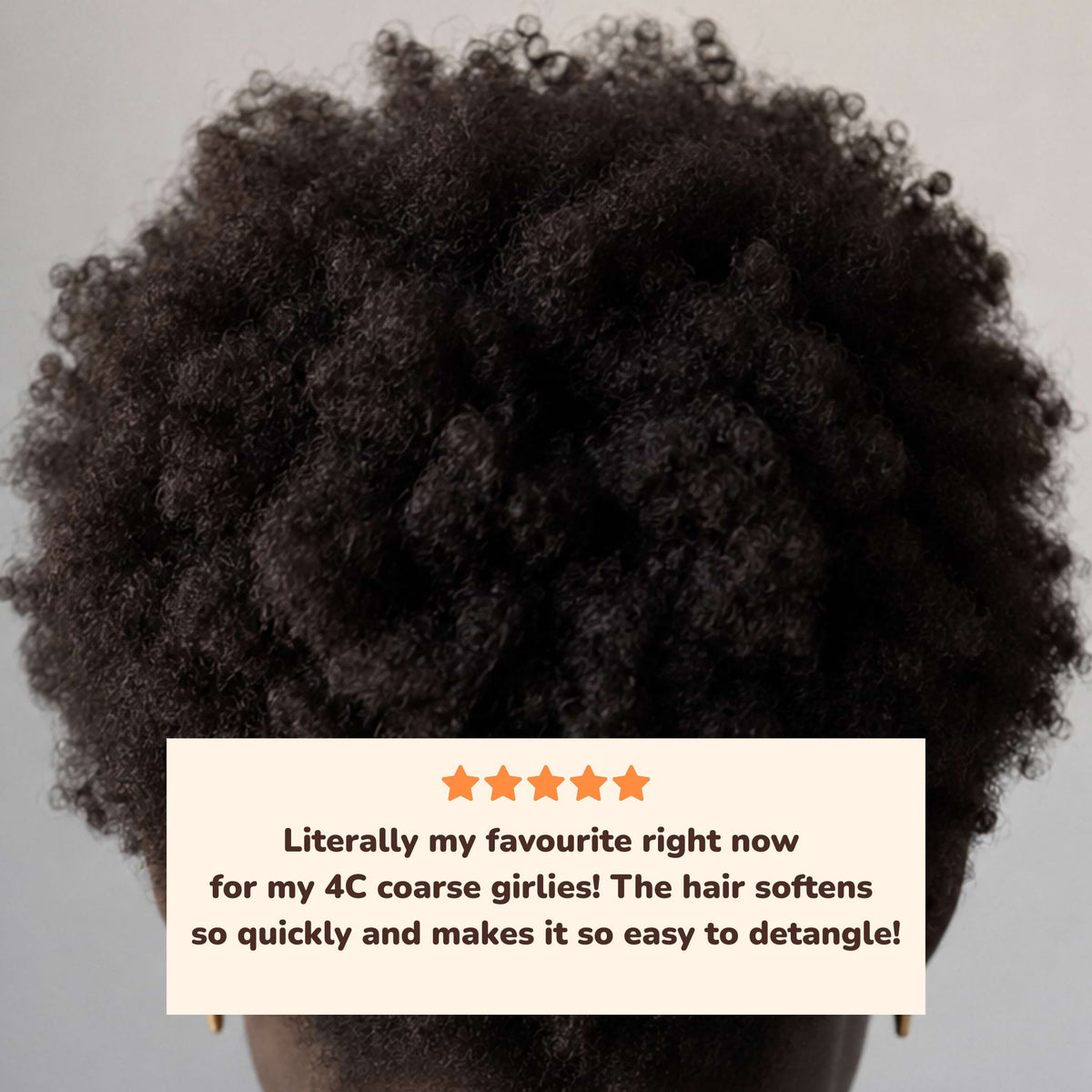Five star review after using deep conditioner on 4C coily hair