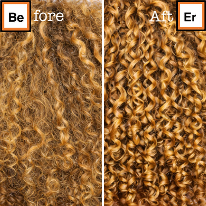Before and after using Leave in conditioner on 3C curly hair