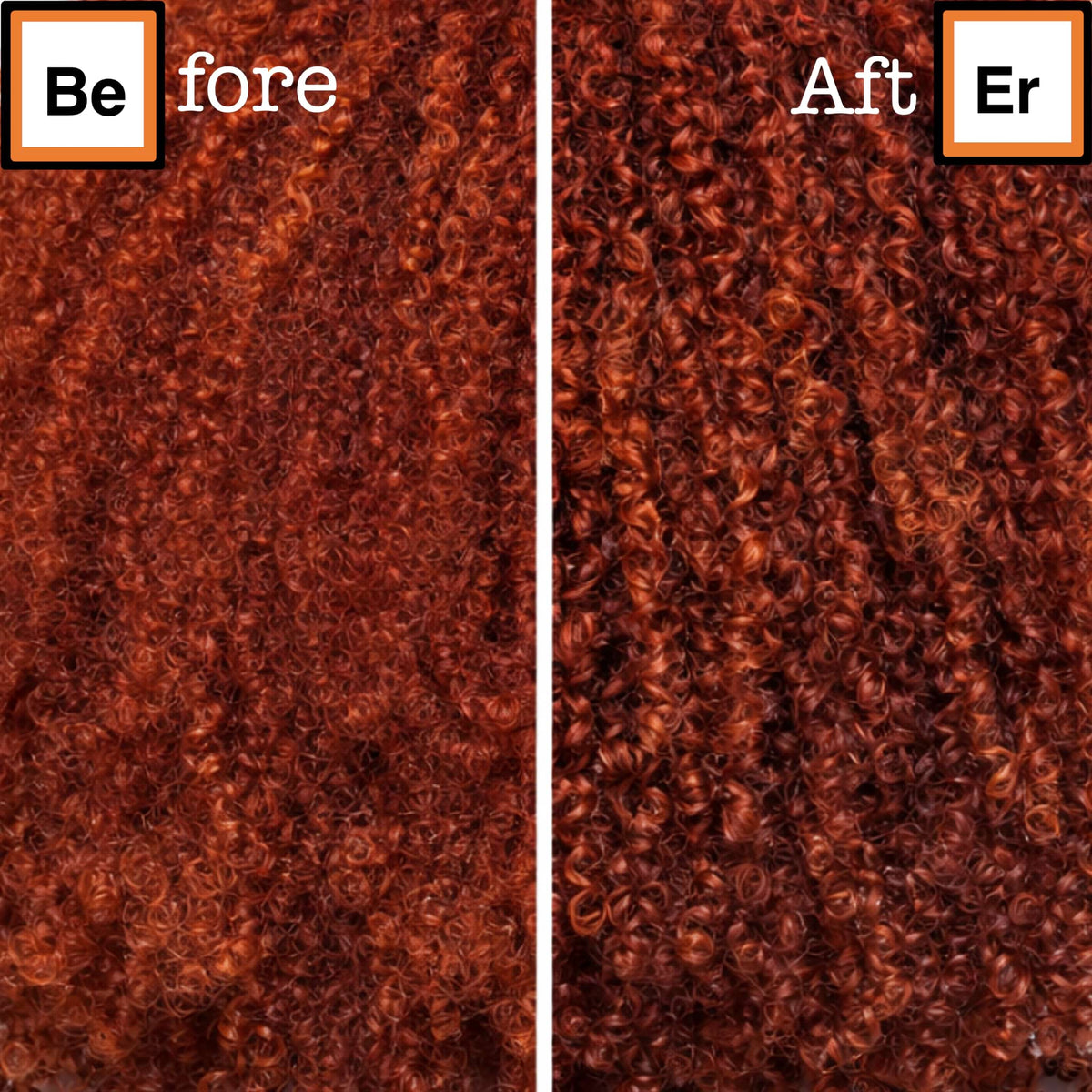 Before and after using deep conditioner on 4A coily hair