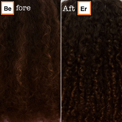Before and after comparison of hair texture with 'Before' and 'After' labels.