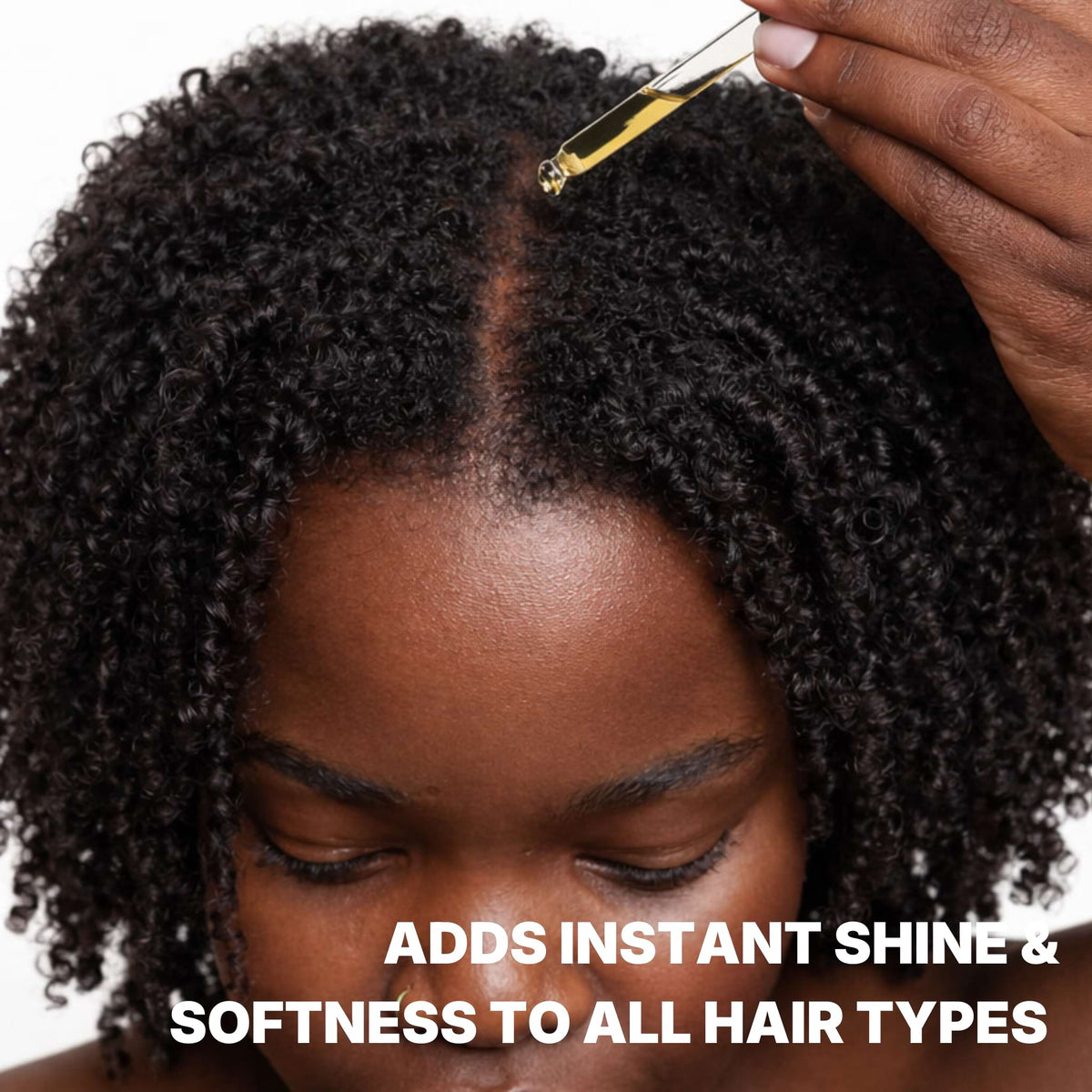 applying Sealing Formula Hair Oil on Curly hair 