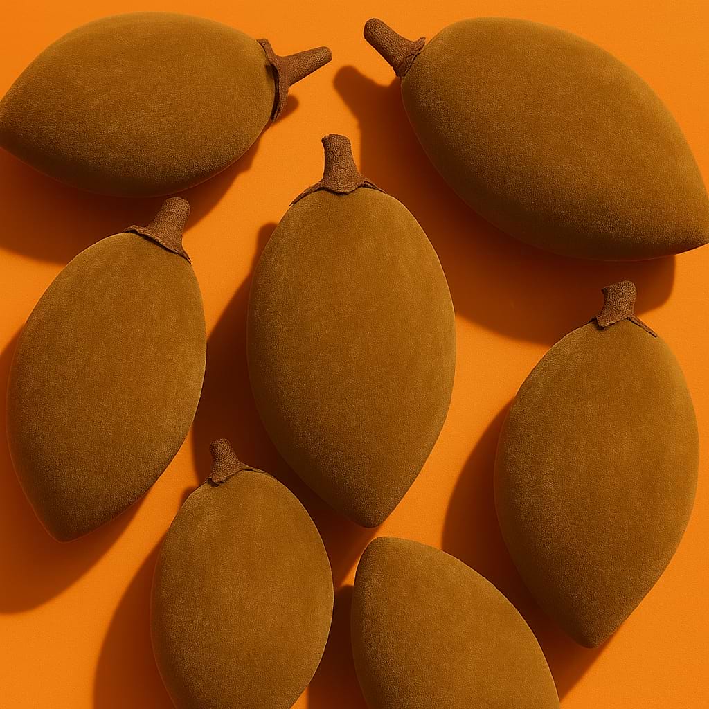 Baobab fruit on an orange background
